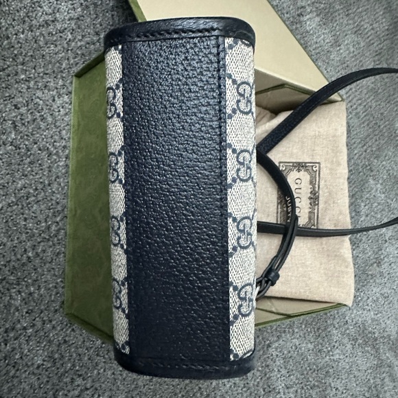 Mini tote bag with Interlocking G Beige and Blue GG supreme canvas - Picture 5 of 5